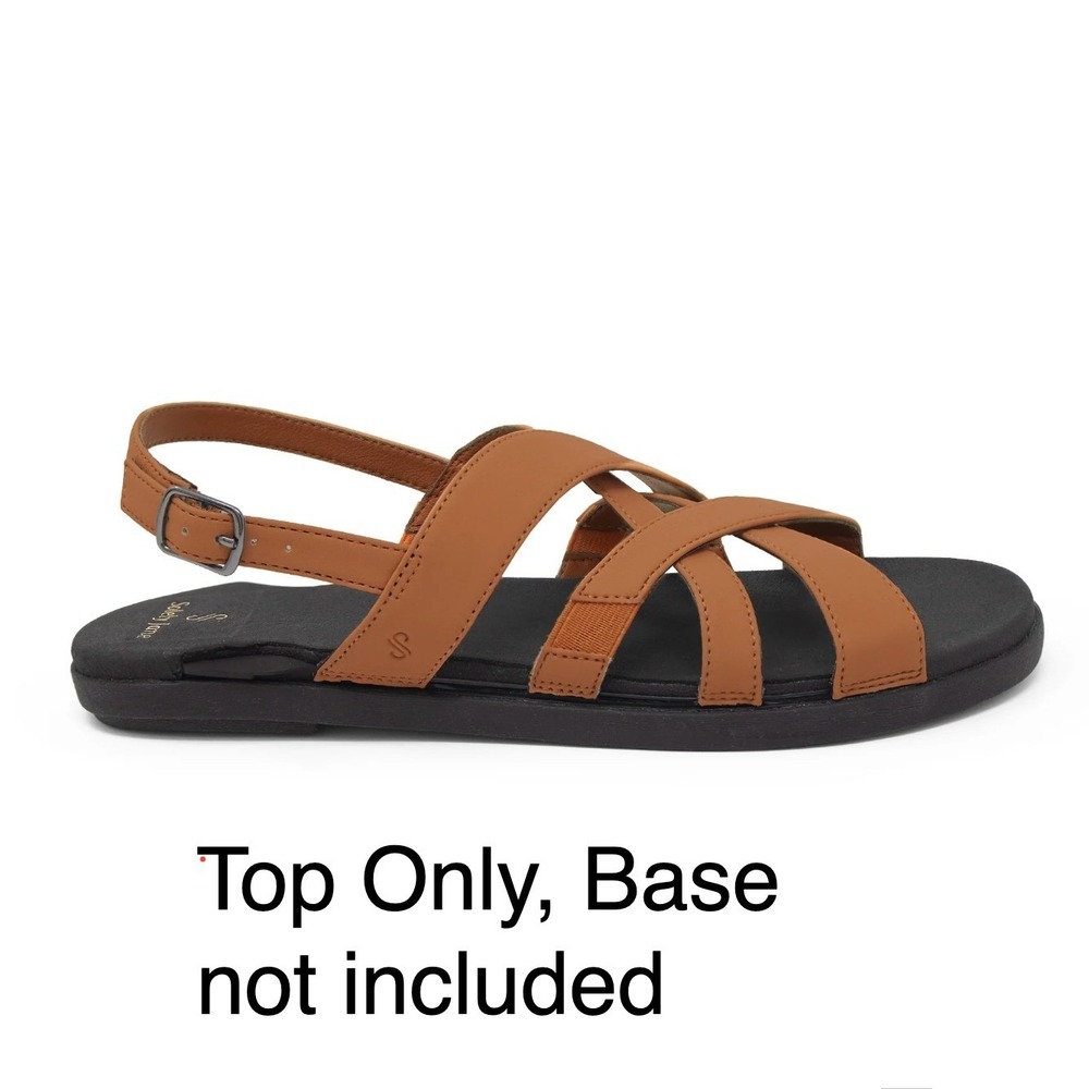 Solely Jane Solemate Capri Walnut Brown Strappy Sandal Tops Only Size‎ 9.5